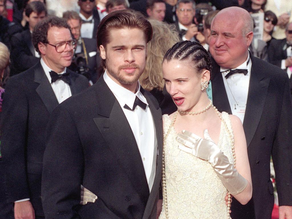 Brad Pitt and Juliette Lewis at the Oscars in 1992. Picture: AAP