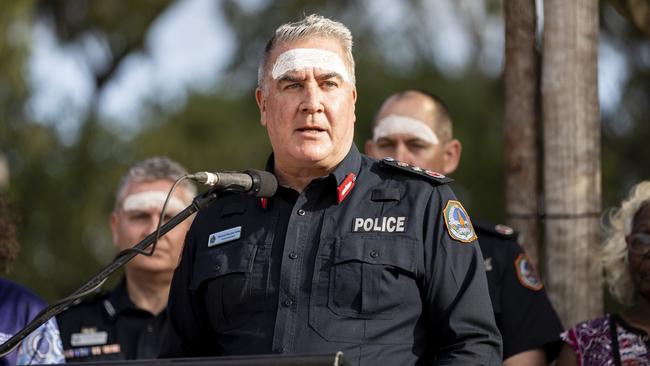 NT Police Commissioner Michael Murphy delivers an apology to First Nations people at Garma. He pledges to eliminate racism and is determined to improve relations between police and First Nations people. Photography Teagan Glenane / YYF