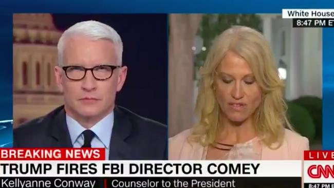 President Trump’s ‘counsellor’ Kellyanne Conway says CNN presenter Anderson Cooper was “sexist” for rolling his eyes”.