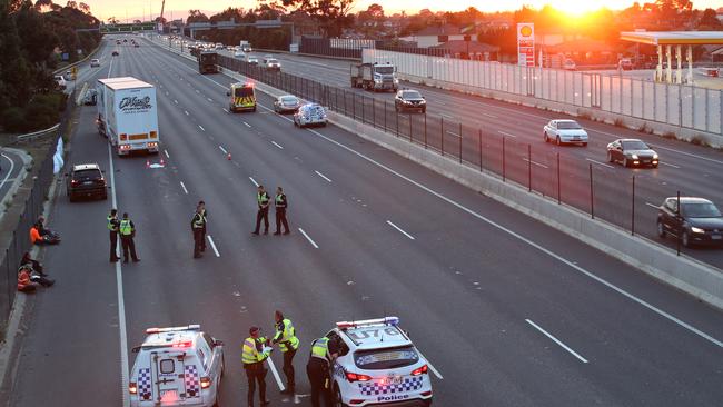 All four lanes has since reopened. Picture: David Crosling