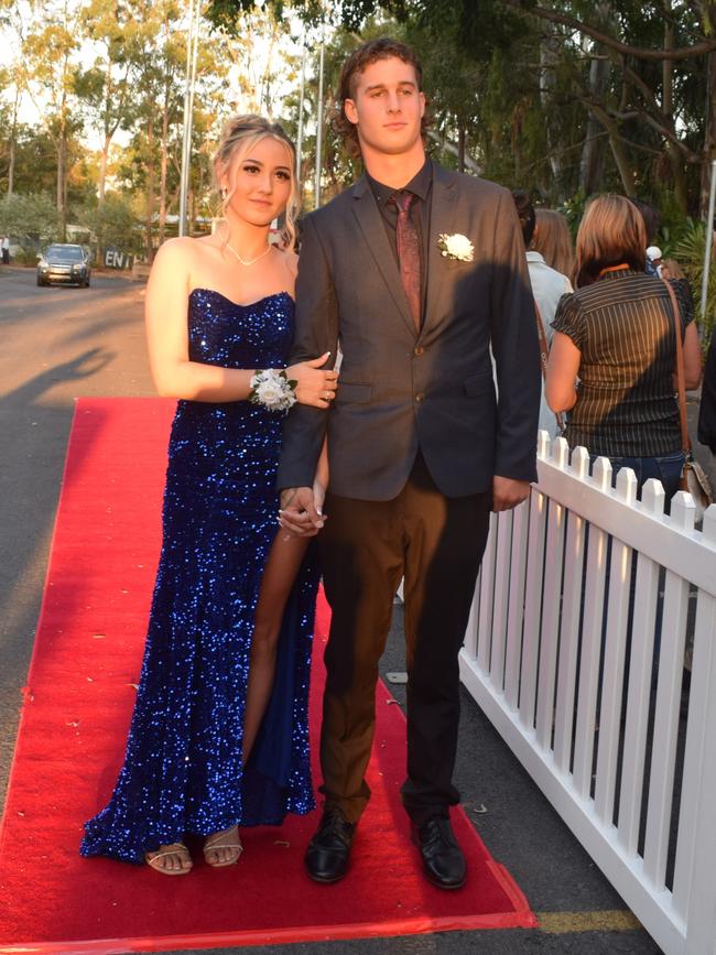 Chelcie Clegg and Clay Dakin at the North Rockhampton High School Formal 2023.