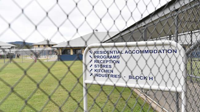 One of the caged walkways at Woodford Correctional Centre. Picture: Patrick Woods.