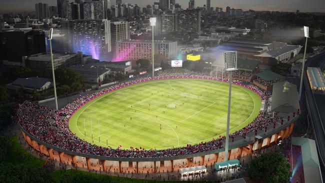 Artist’s impression of what the RNA Main Arena might look like during the Gabba redevelopment.