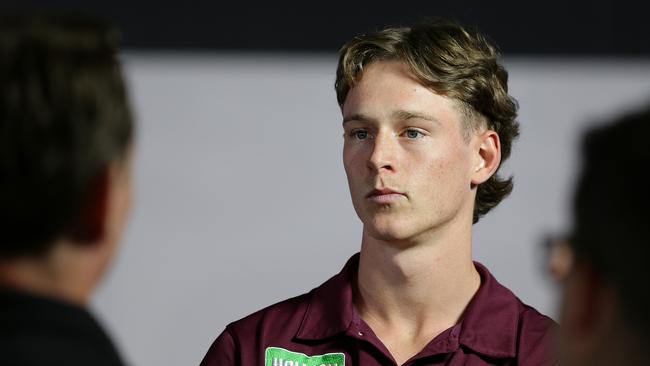 Matt Johnson was left disappointed on the first night, but he didn’t have to wait long on the second night to hear his name called. Picture: Will Russell/AFL Photos via Getty Images