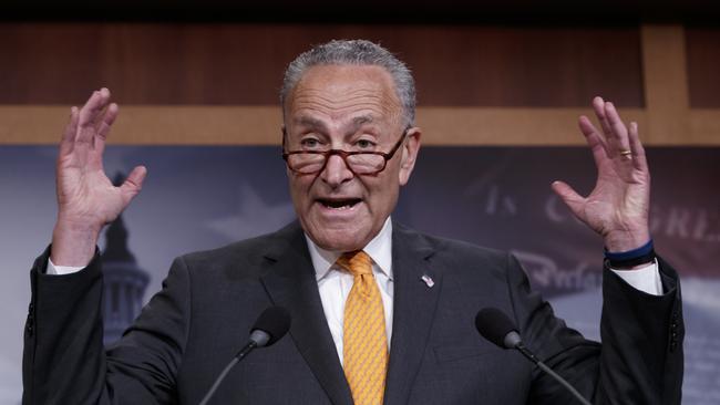 US Senate minority leader Chuck Schumer yesterday. Picture: AP
