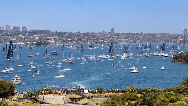 No matter the forecast the Sydney to Hobart start is always a spectacle. Picture: ROLEX/Carlo Borlenghi.