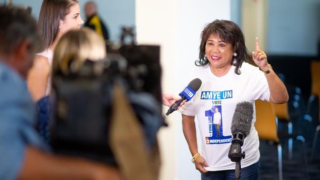 Independent candidate for Fong Lim, Amye Un, at the ballot draw. She will be listed first on the ballot for her electorate. Picture: Che Chorley