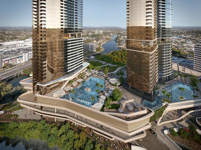 Artist impressions of the Dorsett tower at The Star Gold Coast, the next part of the masterplan