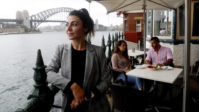 Sydney Cove Oyster Bar manager Laura Sanna at Circular Quay on Monday. Picture: Nikki Short