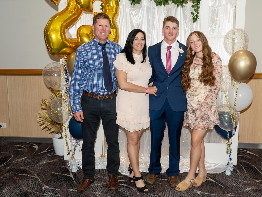 Bill Curran, Trish Curran, Lawson Curran and Abbey Curran at Calen District College Graduation dinner, Friday 17 November 2023 Picture: Michaela Harlow