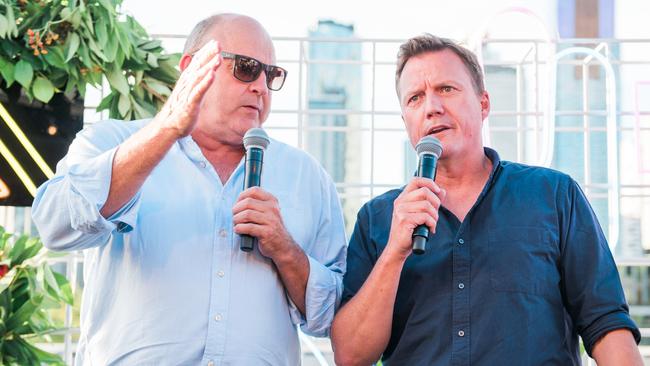 Billy Brownless and James Brayshaw at the SCA Sunset Session in South Melbourne on Thursday, March 7, 2019.Picture: Matt Nikolic/Supplied