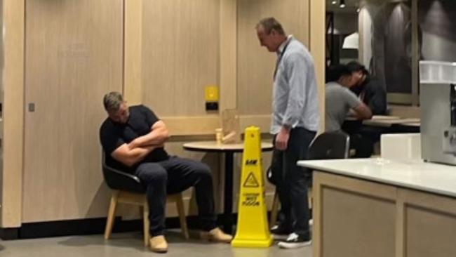 Anthony Seibold was caught on camera falling asleep in a McDonalds restaurant.