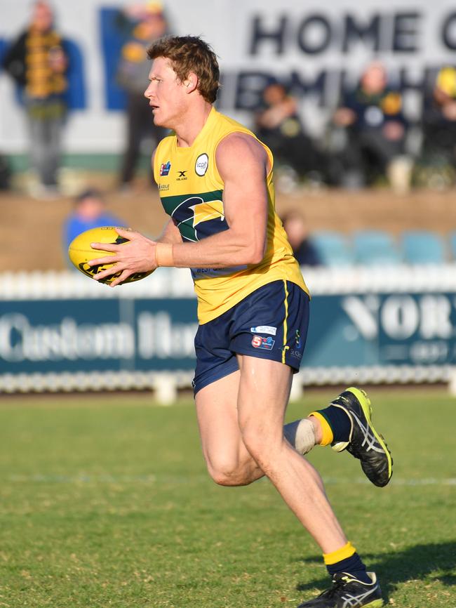 Sebastian Guilhaus playing SANFL in 2019. Picture: AAP Image/Keryn Stevens