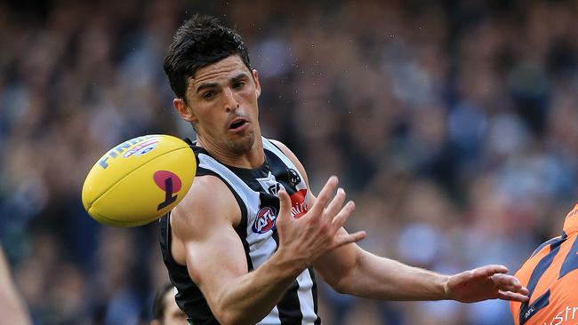 Champion Data has Collingwood’s midfield, which includes Scott Pendlebury, at No.5 Picture: Mark Stewart