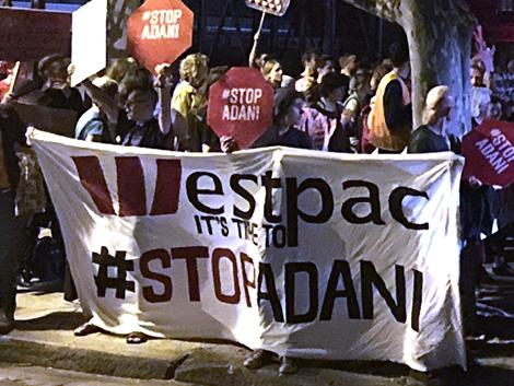 Saturday night's protest which marred Westpac's 200th birthday celebrations. Pic Will Glasgow