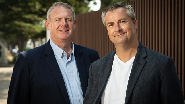 Left, James Newman and Sasha Grebe, who is rumoured to be seeking preselection for the Warringah seat. Picture: Julian Andrews.