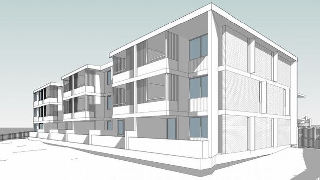 The Gympie Rd south perspective of 26 units proposed for 1004 Gympie Rd, Chermside. Image: Brisbane City Council pdonline