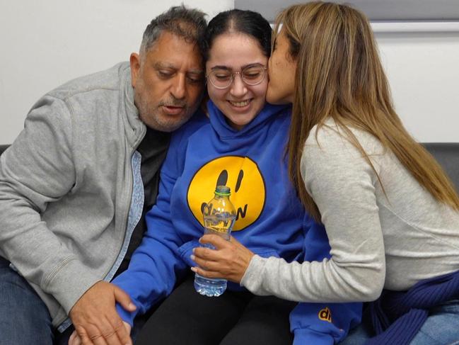 Family welcome back Liri Albag. Picture: Israeli Army/AFP
