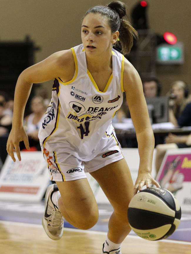 Monique Conti was playing WNBL for the Melbourne Boomers last month.