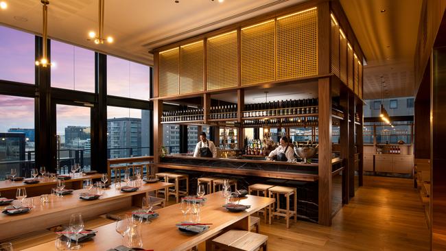 Interior of Koomo restaurant in the Crowne Plaza Hotel, Adelaide. Picture: Adam Bruzzone