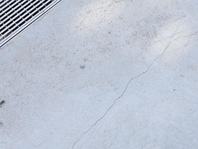 Cracks are appearing in the concrete in the ramps on both sides of the Bridge of Remembrance only weeks after the official opening. Picture: NIKKI DAVIS-JONES