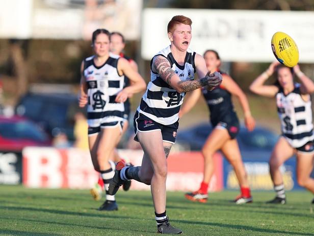 South Adelaide's Jess Kirk in action against Norwood. Picture: Deb Curtis