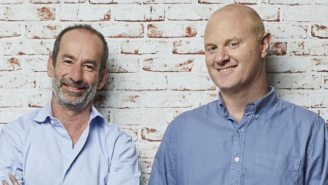 SEEK CEO Ian Narev, right, with co-founder Andrew Bassat.