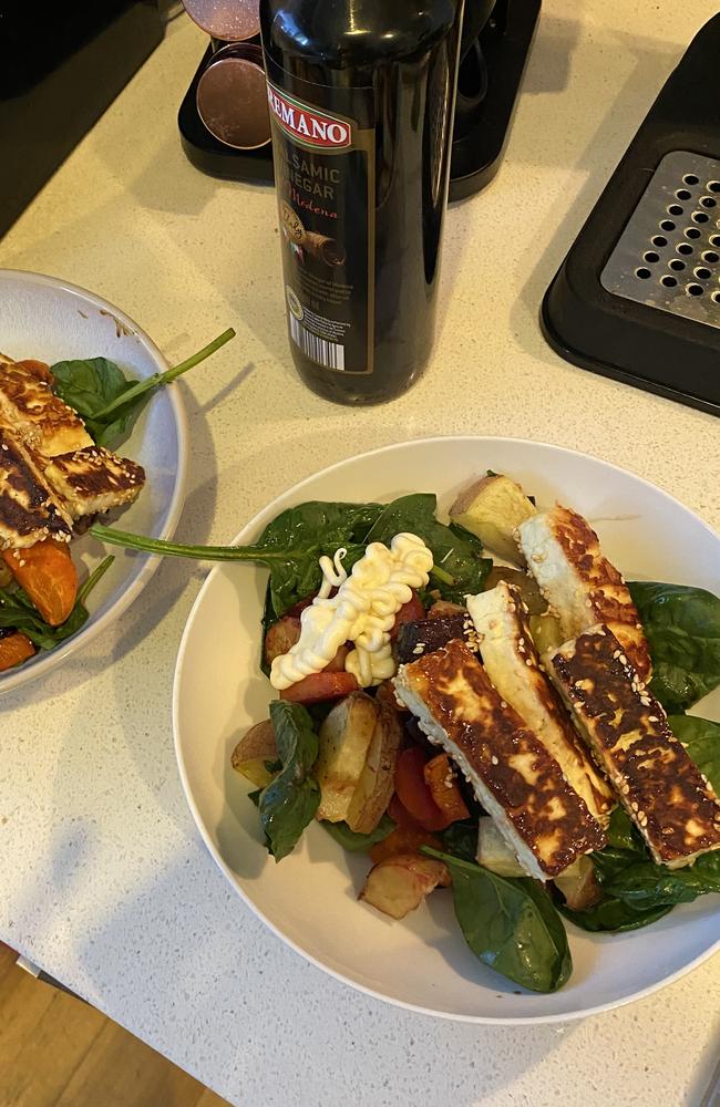 An Every Plate meal of halloumi and roast vegetables. Picture: Tamara McDonald