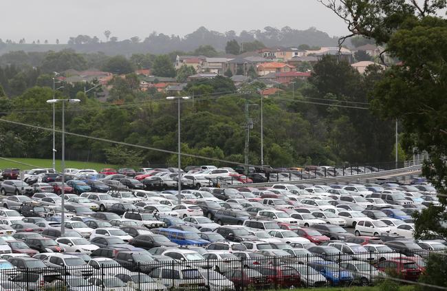 An ocean of cars at Campbelltown Station. Picture: Ian Svegovic.