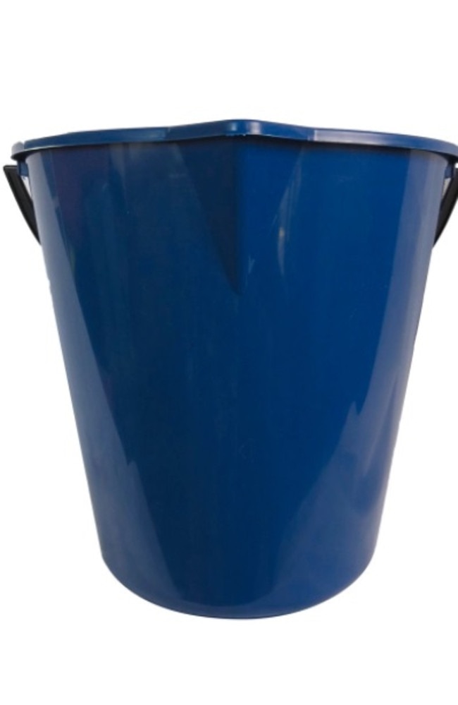 She fitted the opening with a cheap bucket – like this $0.95 one from Bunnings. Picture: Supplied