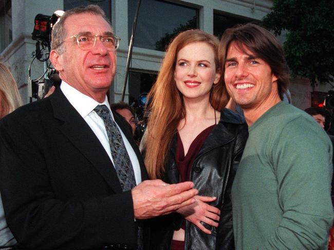 Then husband-and-wife actors Tom Cruise and Nicole Kidman with co-star Sydney Pollack.
