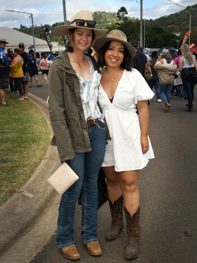 Chloe Bradford and Nikayla Pepin. Meatstock Festival, Toowoomba showgrounds. April 2022