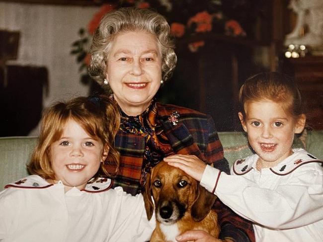 The Queen with Princess Beatrice and Princess Eugenie