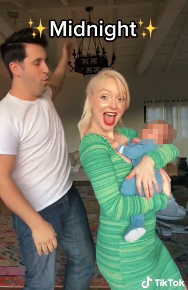 The couple named their son Midnight - but not everyone was a fan. Picture: TikTok/jasminchiswell