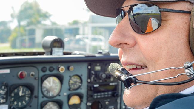 PILOT TO TRAINER: Gary Herne inside the cockpit of his CT-4 Trainer