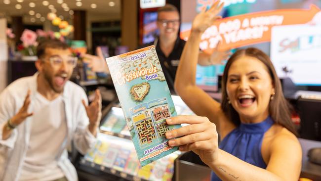 A Bohle Plains woman needed an extra shot of coffee this morning after a stunned, sleepless night following her $200,000 Instant Scratch-Its revelation. The Townsville resident’s winning $15 Crosswords Book ticket was purchased at Golf Links Mini Mart, Shop 1, 112 Golf Links Drive, Kirwan. Picture: Supplied