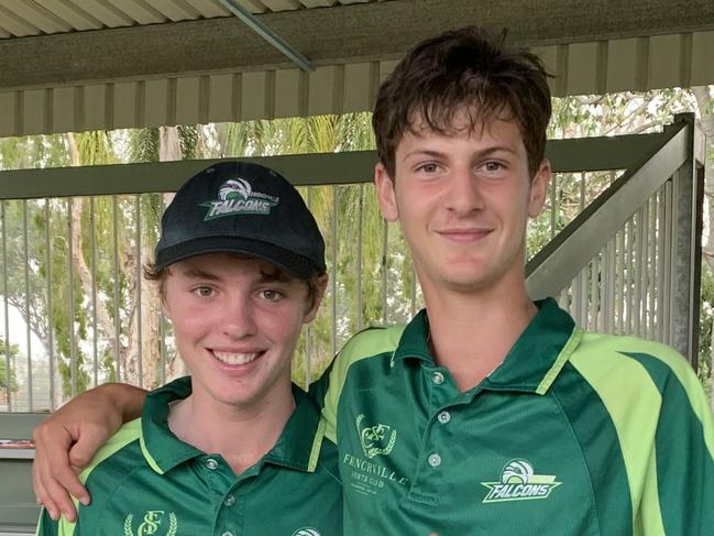 Frenchville's young bowling stars Riley McDonald and Sam Gassman.