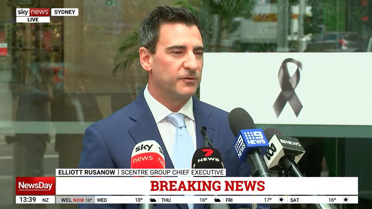 Scentre Group chief executive Elliott Rusanow said Westfield Bondi Junction would be reopened on Thursday for community reflections. Picture: Supplied