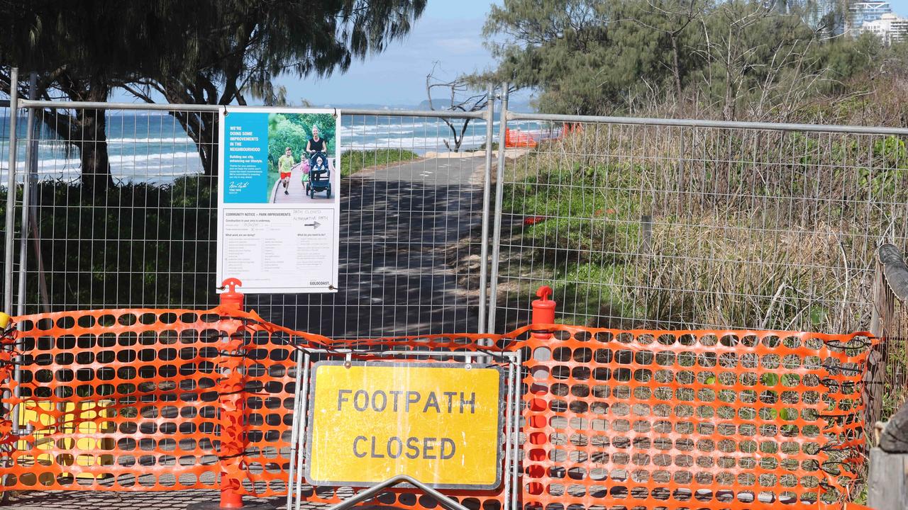 Sections of The Spit track are being closed for safety reasons, with the impacts of Cyclone Alfred still being felt. Picture Glenn Hampson