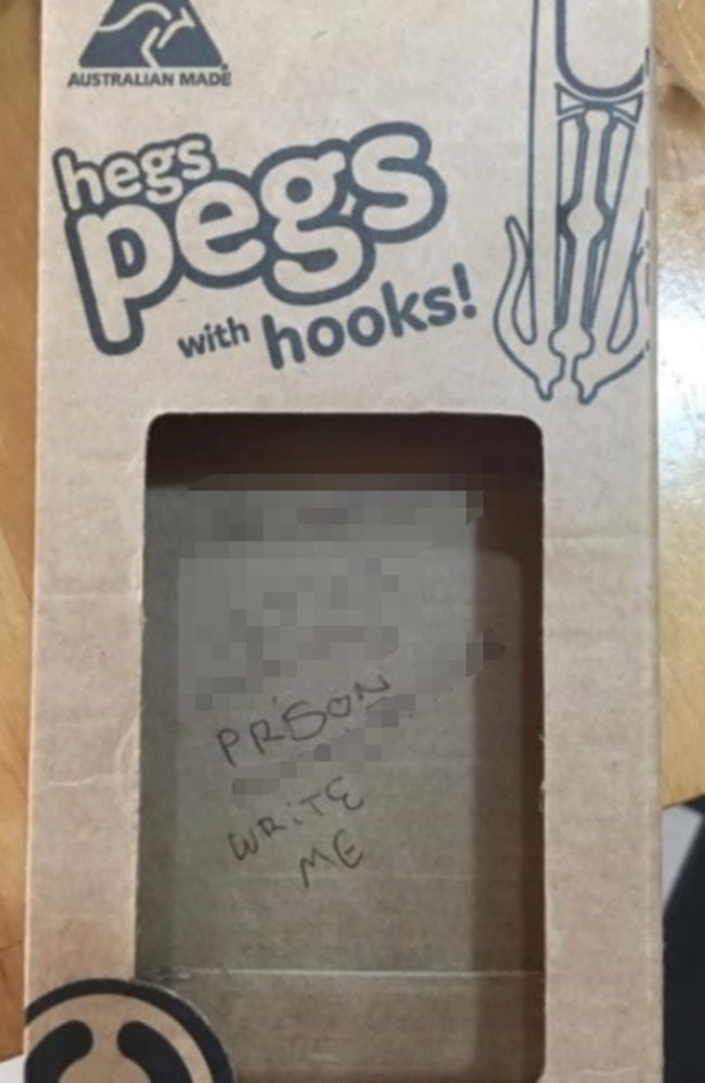 The Aldi customer had been surprised to find a message inside pegs purchased from the supermarket. Picture: Aldi Mums.