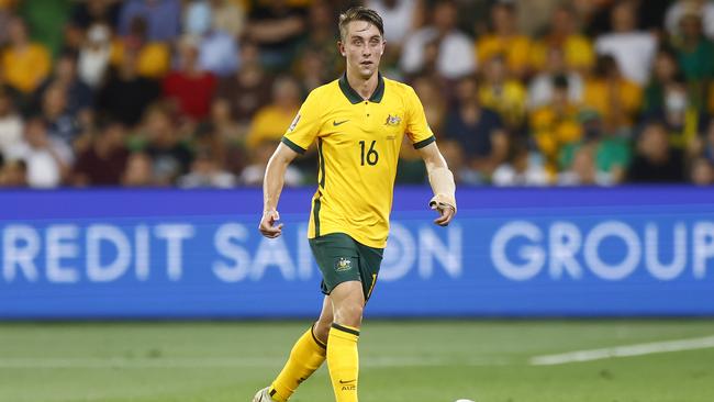 King during his Socceroos debut against Vietnam in January. Photo: Mike Owen/Getty Images