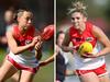 Swans AFLW players Alexia Hamilton and Paige Sheppard. Photos: Getty Images