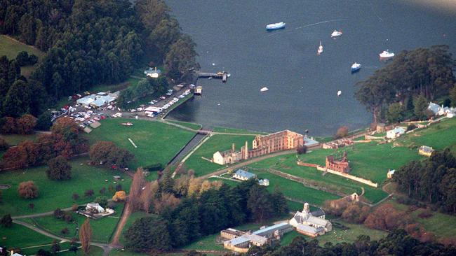 Aerial photos of the massacre scene in Port Arthur, Tasmania. Picture: File