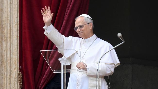 Pope Leo XIV during his first Reginal Caeli prayer at St Peter's basilica in The Vatican. (Photo by Handout / Vatican Media / AFP)