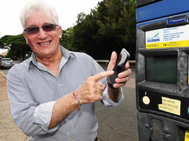 Darwin Lord Mayor Kon Vatskalis’s council could grant free parking over Christmas in Darwin CBD to encourage Christmas trading. Picture: Katrina Bridgeford.