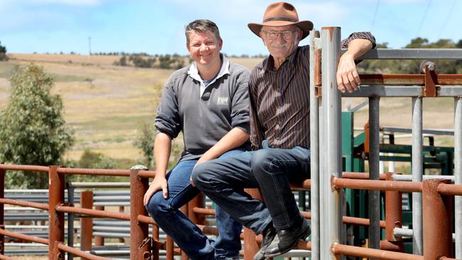 Fleurieu Peninsula locals, including Koolah Angus Beef’s Vic Walter and his son Derek, would like to see the Normanville abattoir resume services. Picture: Dean Martin