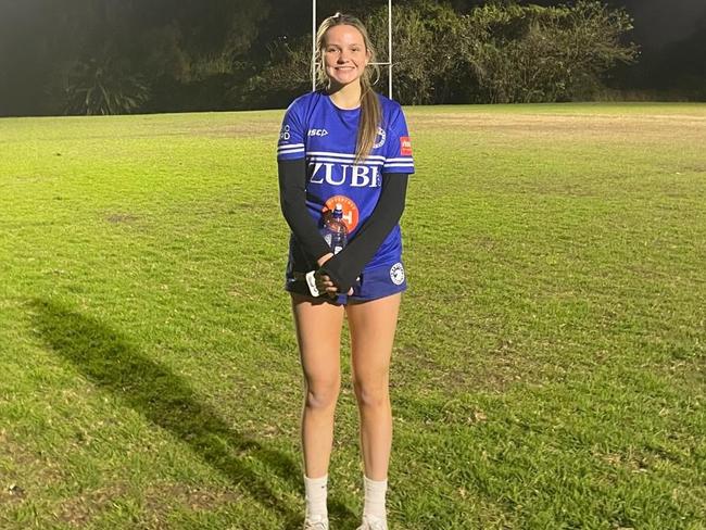 Grace Miles of the Mona Vale Raiders U18s Blue Tag. Picture: Contributed