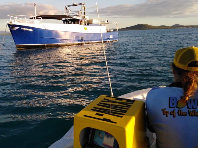 Craig catches his fish from the helm of his boat the Stromboli, which he takes to the reef from Bowen.