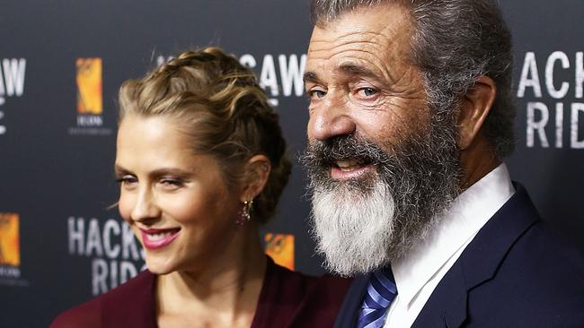 Teresa Palmer on the red carpet with director Mel Gibson. Picture: Getty Images