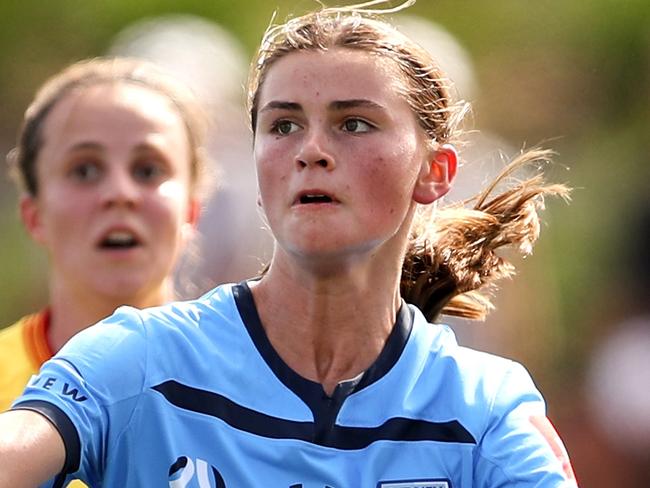 SYDNEY, AUSTRALIA - FEBRUARY 21: Charlie Rule of Sydney FC controls the ball during the round nine W-League match between Sydney FC and Adelaide United at Cromer Park, on February 21, 2021, in Sydney, Australia. (Photo by Brendon Thorne/Getty Images)